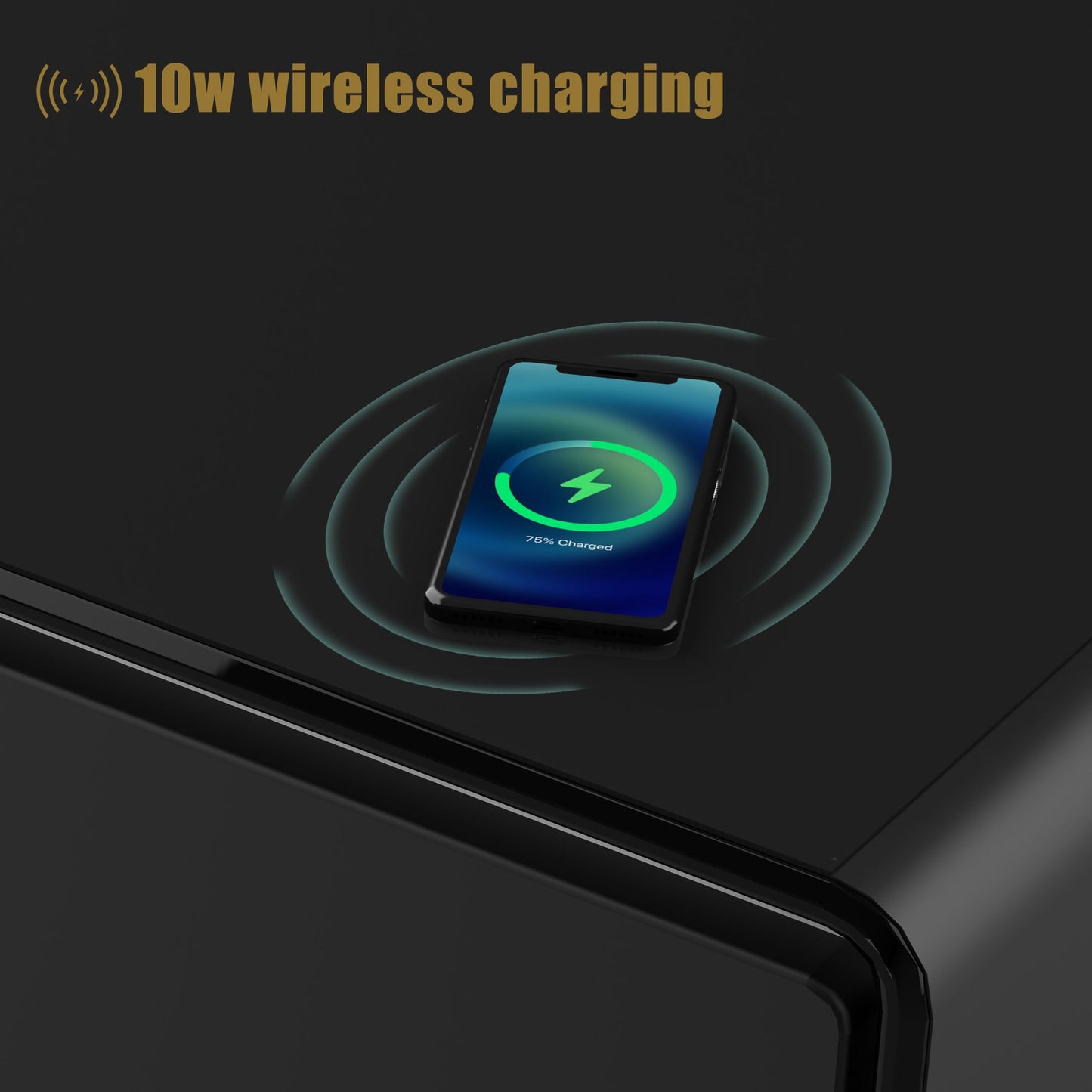 Modern Smart mini Coffee Table with Built in Fridge;  Outlet protection; Wireless charging module; Mechanical temperature control; Power socket; USB interface And power interface.