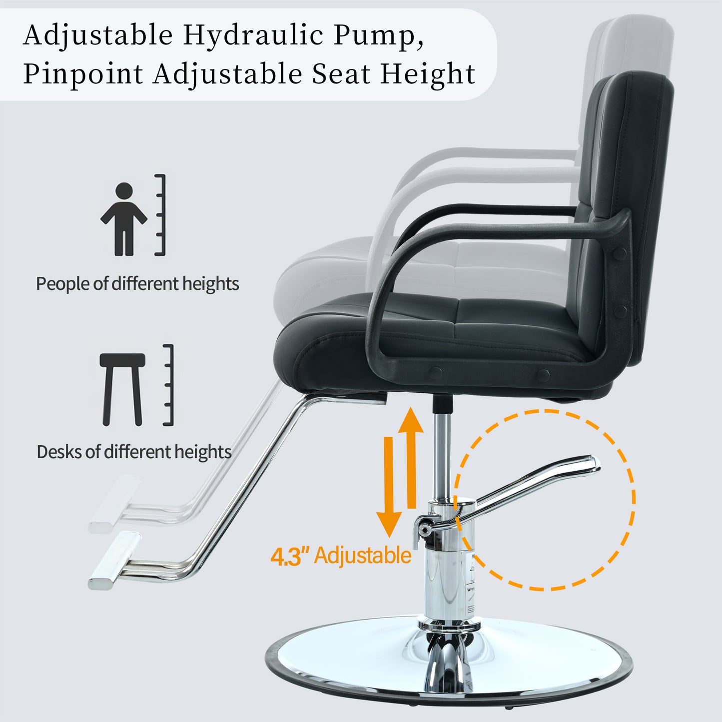 Barber Chair,Salon Chair for Hair Stylist,Stylist Chair with Heavy Duty Hydraulic Pump Adjustable Hydraulic Chair for Hair Stylist Women Man,Max Load Weight 330 Lbs.