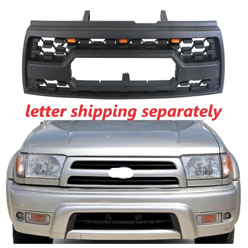 Front Grill For 3rd Gen 1996 1997 1998 1999 2000 2001 2002 Toyota 4Runner TRD PRO Aftermarket Grill Replacement All Models With 3 LED Lights And Letters