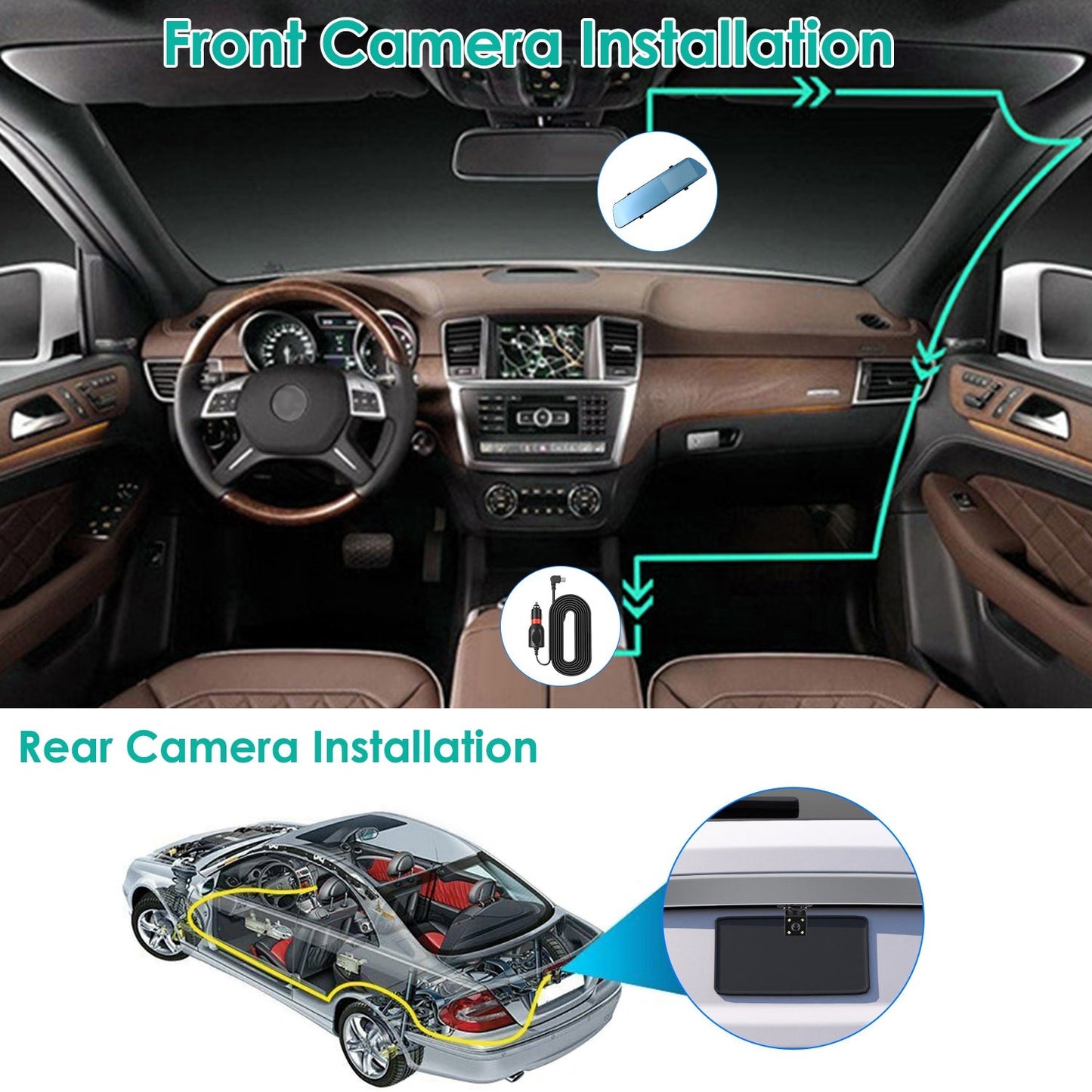 1080P Car DVR 4.3in Camera Dash Cam Camcorder Camera Recorder with 140° Angle Loop Recording Motion Detection Picture-in-Picture Display G-sensor