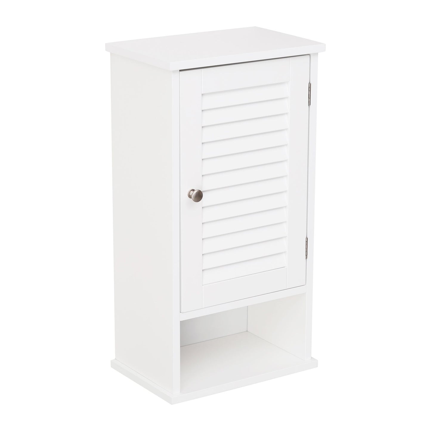 FRALIMK Medicine Cabinet, Hanging Cabinet with 3 Tiers, Single Louvered Door, Slim Wall cabinet for Home Bathroom Bedroom, White