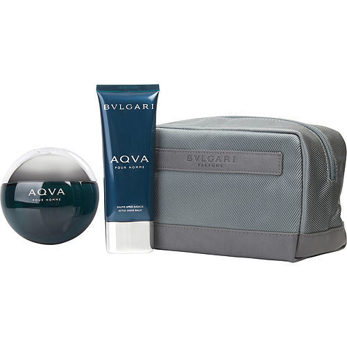 BVLGARI AQUA by Bvlgari EDT SPRAY 3.4 OZ & AFTERSHAVE BALM 3.4 OZ & POUCH