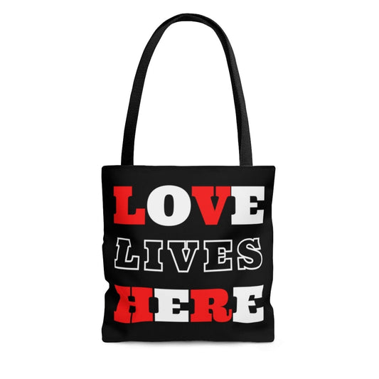 Canvas Tote Bag, Love Lives Here Christian Inspiration