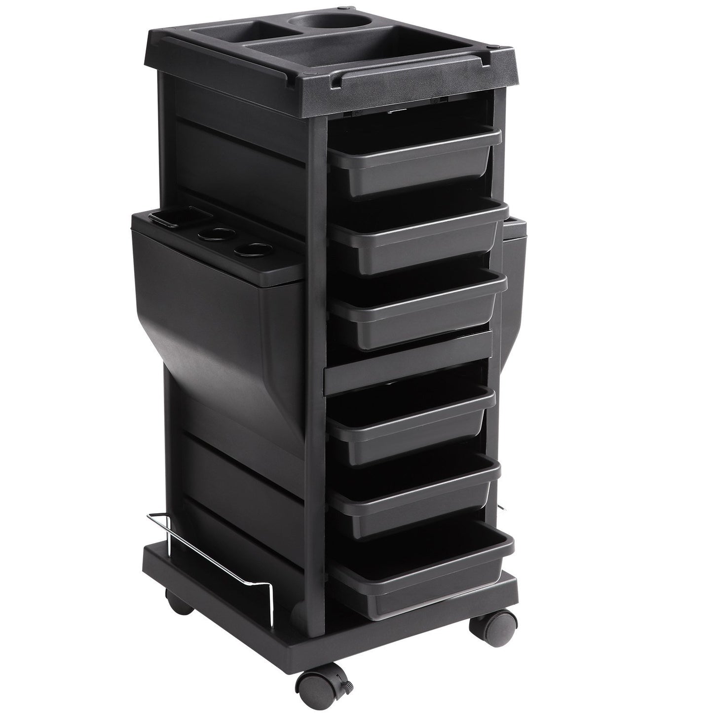 VEVOR Ultimate Salon Trolley Cart, Lockable Beauty Salon Cart for Stylist with 6 Removable Drawers & Tool Holder, Plastic Hairdressing Rolling Cart with Lockable Wheels for Beauty SPA Barber