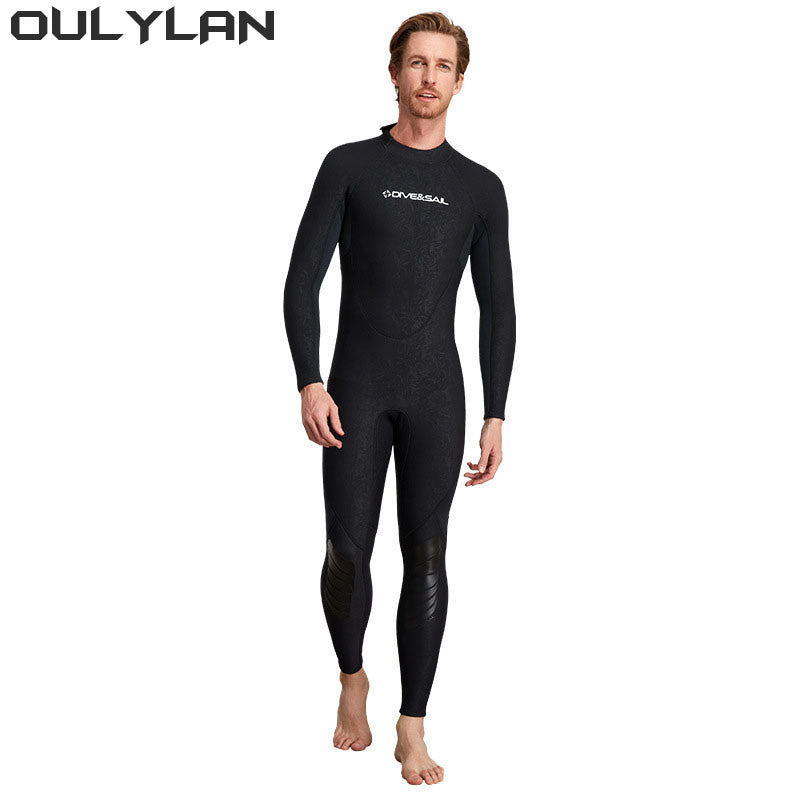 Oulylan 3mm Neoprene Wetsuit One-piece Women Men Long-sleeved Diving Suit Scuba Spearfishing Surfing Warm Swimsuit Equipment