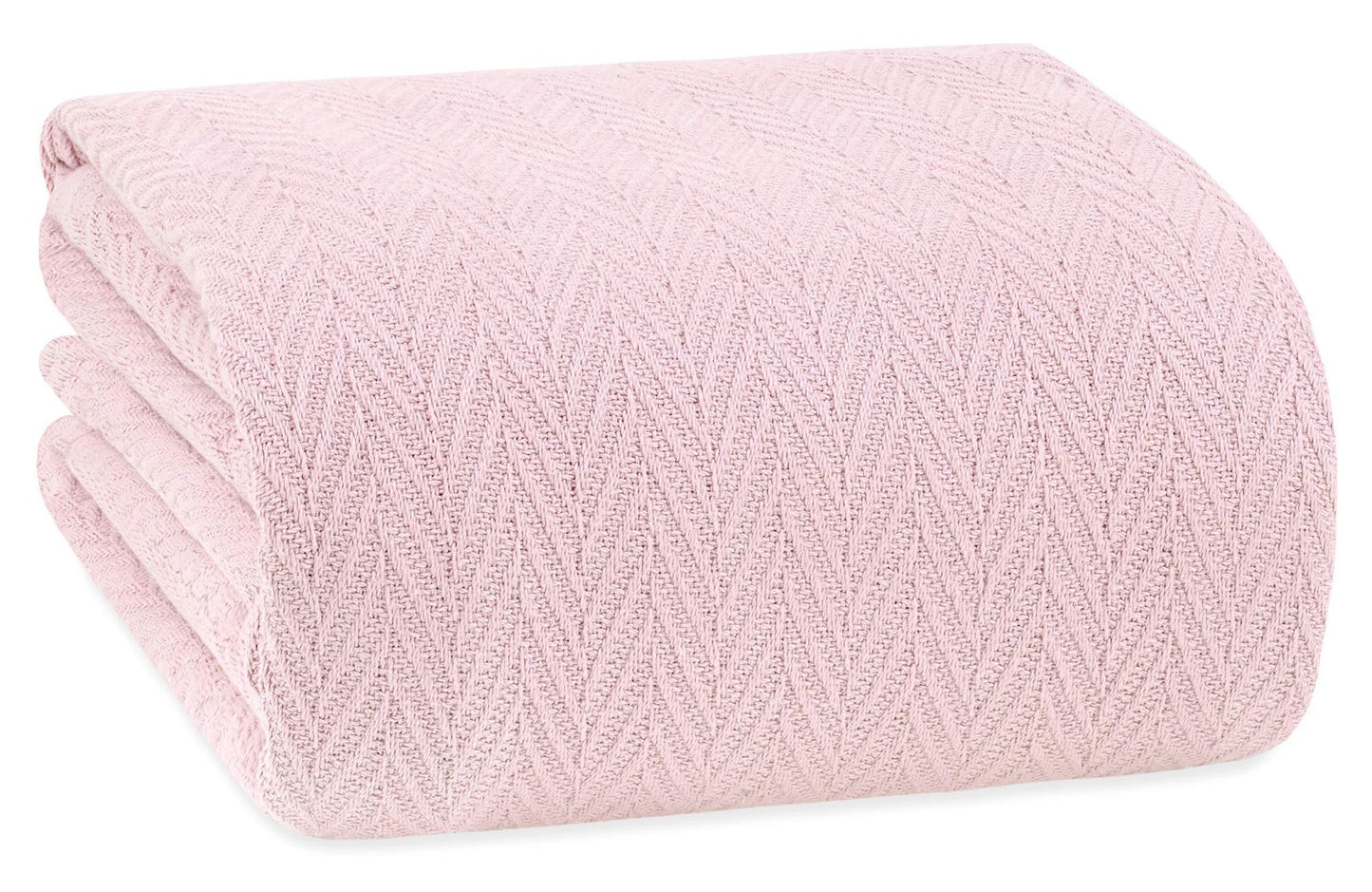 King Size Blankets for Bed 100% Cotton Blanket Soft and Breathable 410Gsm Waffle Lightweight Summer Blanket 108x90 Inches Pink