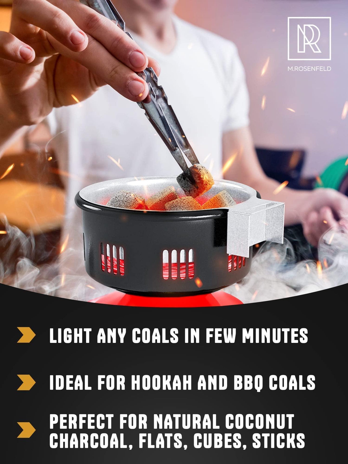 Premium Hookah Coal Burner Red Burner for Hookah 450W FIRE Tower Multipurpose Electric Stove for Hookah coals Burner for Shisha Free Hookah Tongs overheat Protection Hookah Charcoal Burner