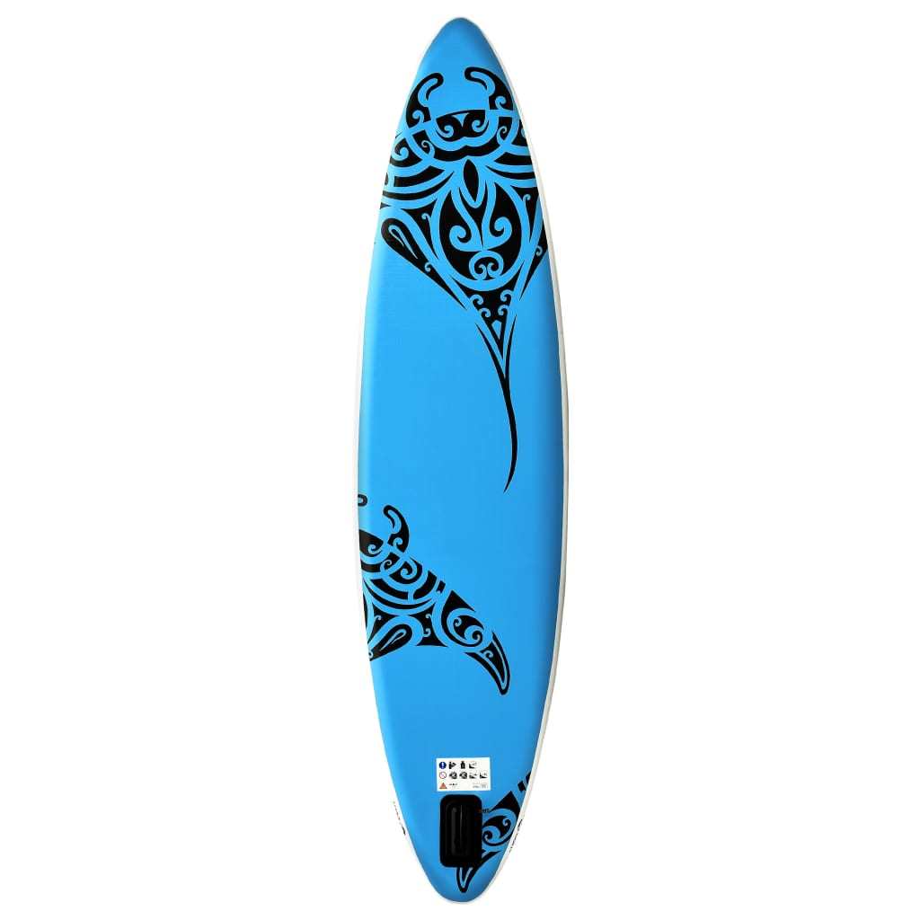 Inflatable Stand Up Paddleboard Set 144.1"x29.9"x5.9" Blue