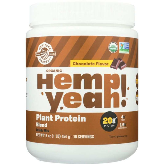 MANITOBA HARVEST: Hemp Yeah Plant Protein Blend Chocolate, 16 oz