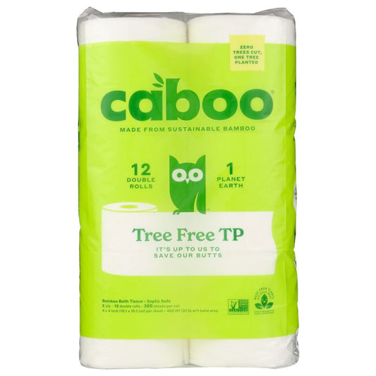 CABOO: Tree Free Bamboo Toilet Paper 12Pk 300 Sheets, 1 ea