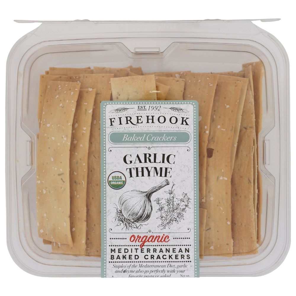 FIREHOOK: Garlic Thyme Crackers, 8 oz