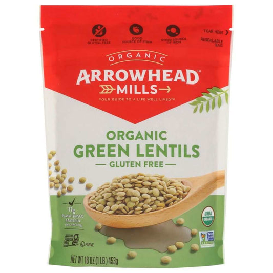 ARROWHEAD MILLS: Organic Green Lentils, 16 oz