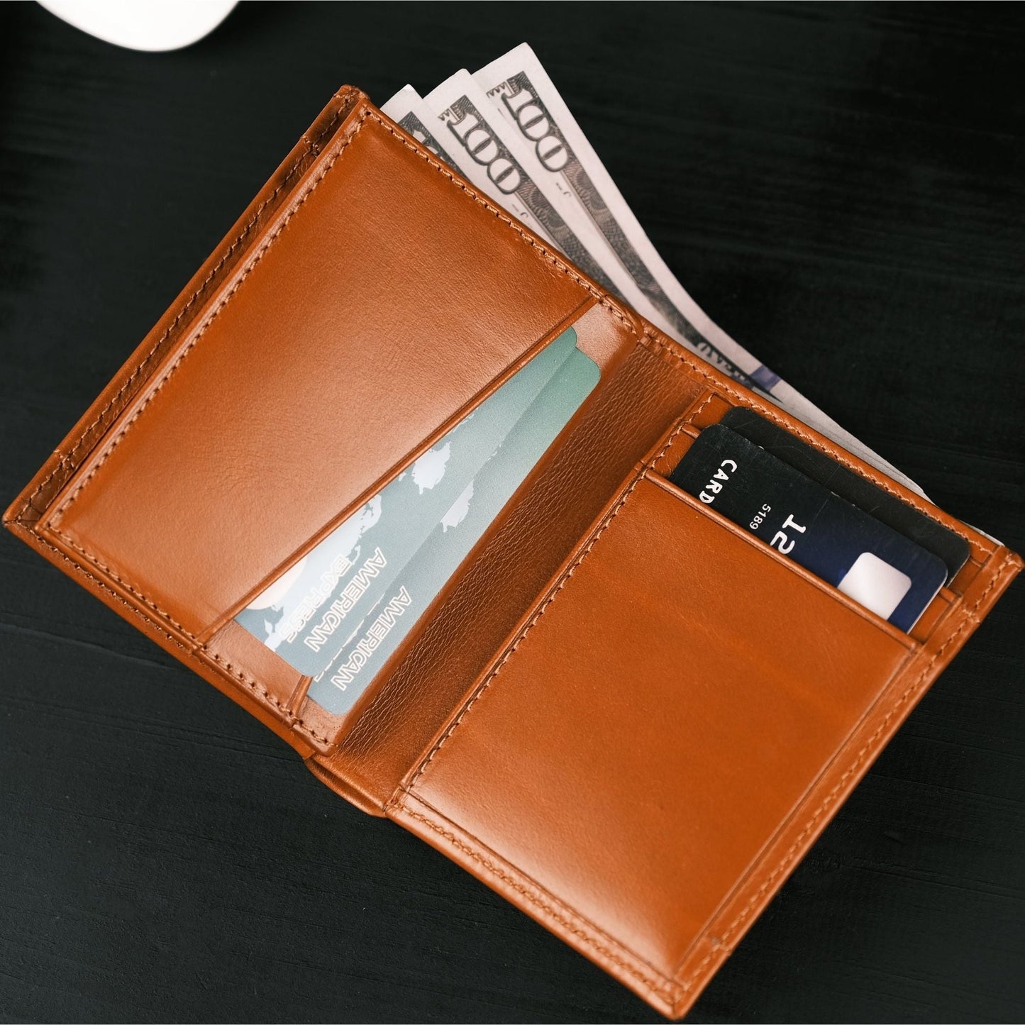 Glendo Apple AirTag Slot Leather Wallet, Handcrafted, Unisex