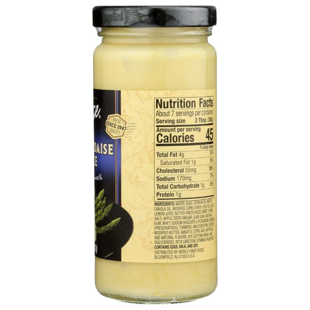 REESE Hollandaise Sauce - Perfect for Vegetables & Eggs Benedict 7.5oz
