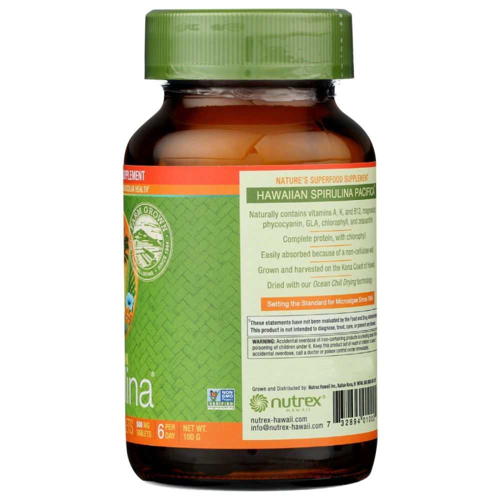 NUTREX: Hawaiian Spirulina Pacifica 500mg, 200 tb