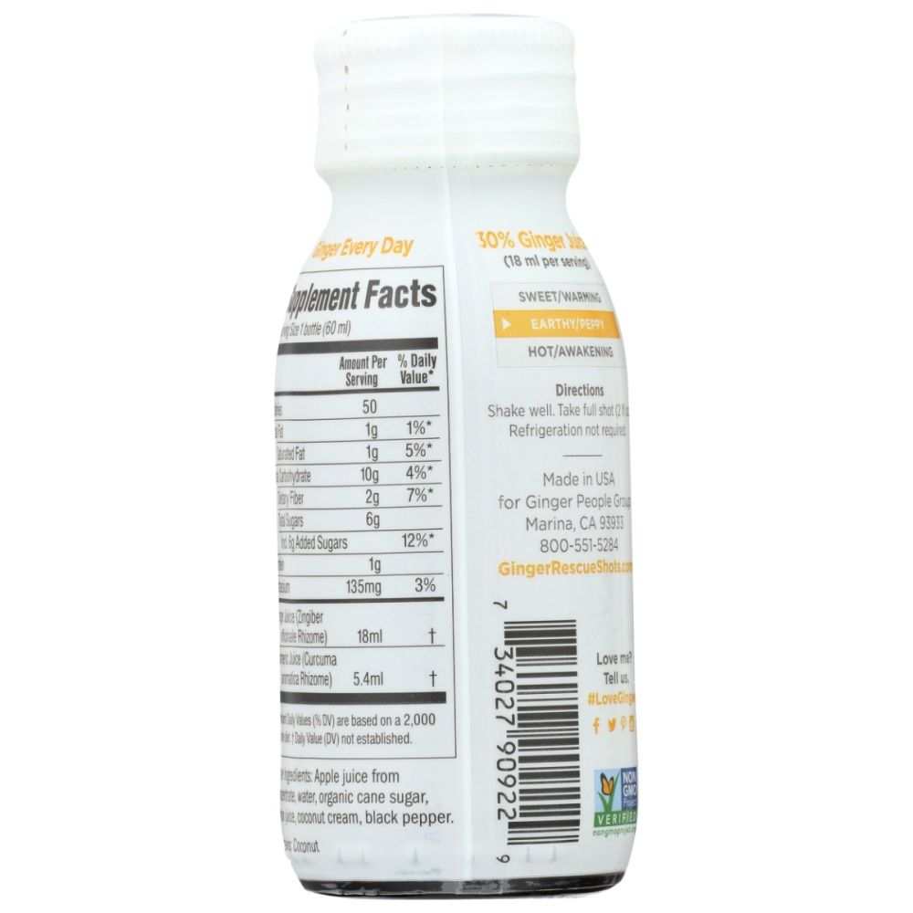 Ginger Rescue Ginger Shots -Wellness Shot| Turmeric & Ginger Boost 2oz