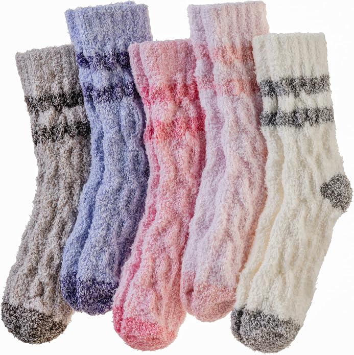 Velice Womens Fuzzy Socks Soft Cozy Fluffy Slipper Winter Thick Warm Plush Sleeping Christmas Socks