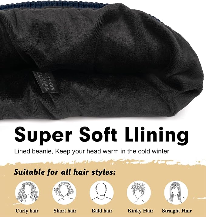 Wmcaps Winter Beanie for Men Women, Soft Warm Fleece Lined Knit Hat
