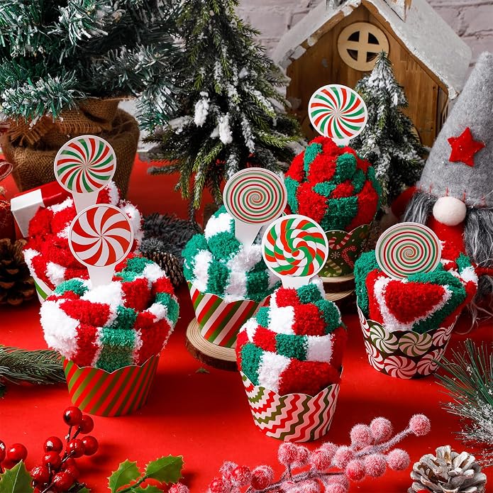 50 Sets Christmas Cupcake Sock for Women