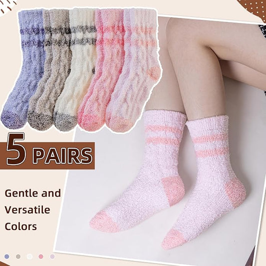 Velice Womens Fuzzy Socks Soft Cozy Fluffy Slipper Winter Thick Warm Plush Sleeping Christmas Socks