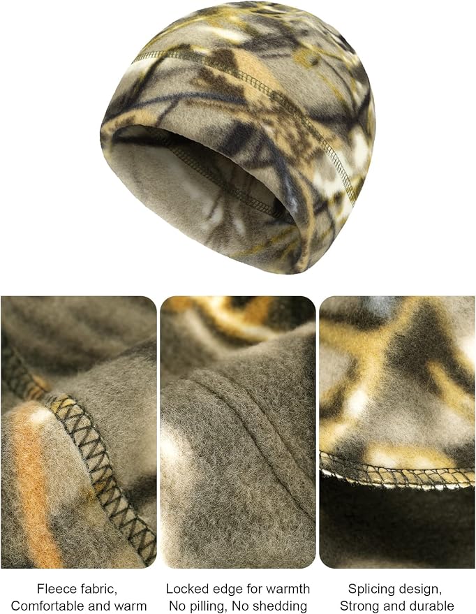 Geyoga 6 Pcs Fleece Beanie Fleece Skull Cap
