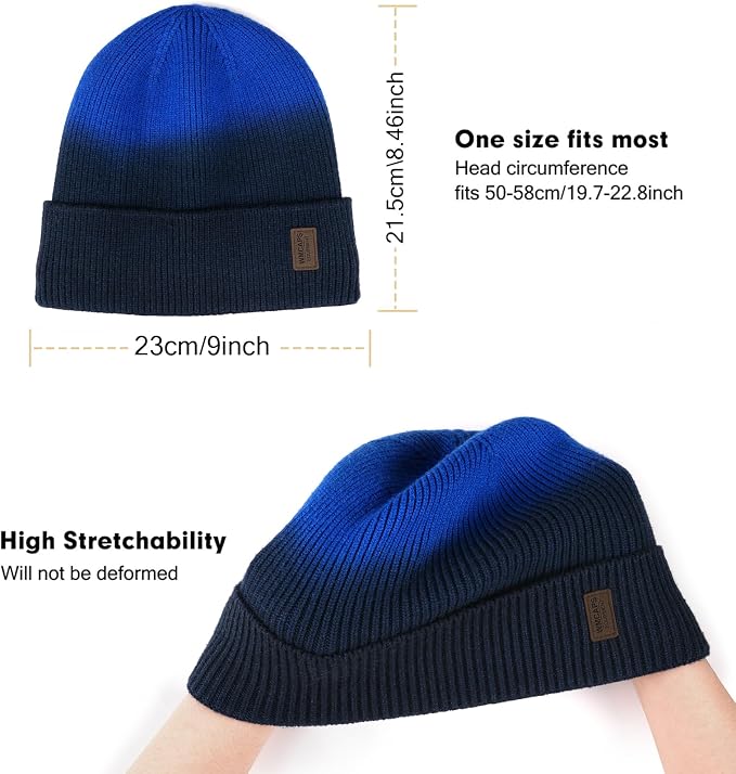 Wmcaps Winter Beanie for Men Women, Soft Warm Fleece Lined Knit Hat