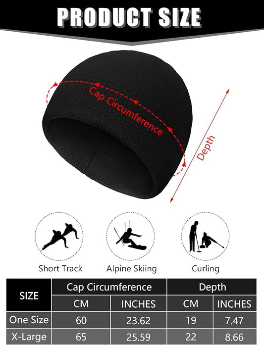 Geyoga 6 Pcs Fleece Beanie Fleece Skull Cap