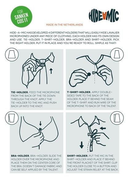 Hide-A-Mic COS11 Set 4 different holders (Beige, White, Clear, Black, Grey)