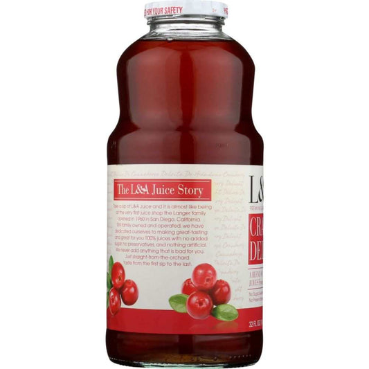 L & A JUICE: Cranberry Delight Juice, 32 fo