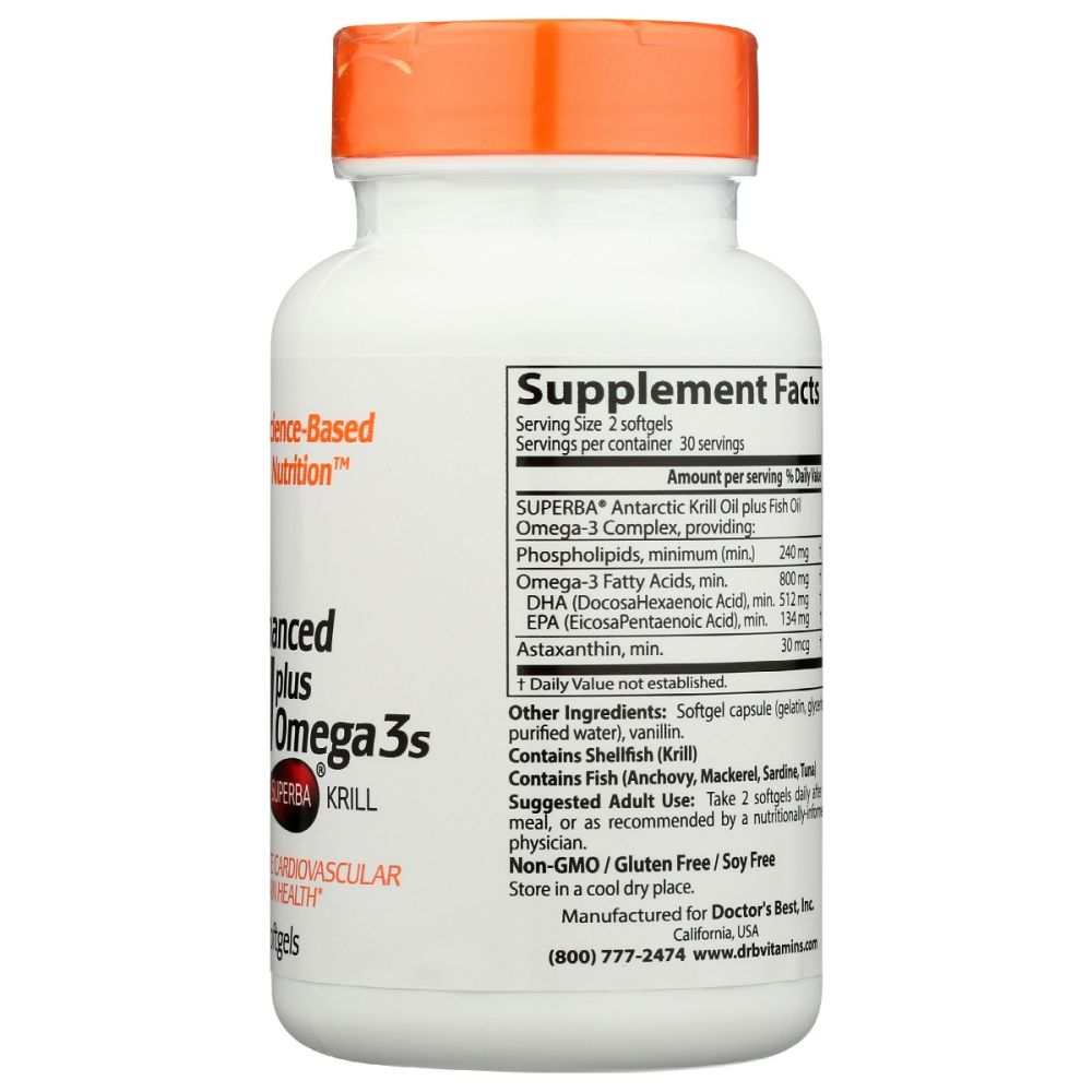 Doctor's Best Krill Plus Omega3s - Antarctic Krill Oil with DHA & EPA