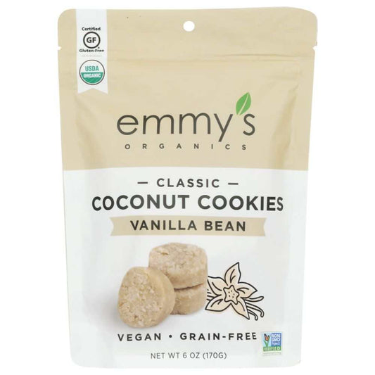 EMMYS ORGANICS: Coconut Cookies Vanilla Bean, 6 oz