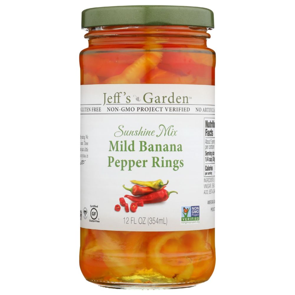 JEFFS NATURALS: Sunshine Mix Mild Banana Pepper Rings, 12 fl oz