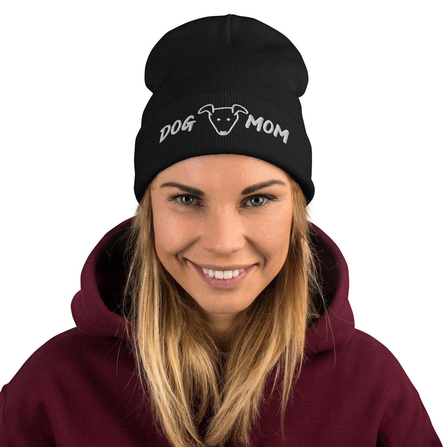 DOG MOM Embroidered Beanie