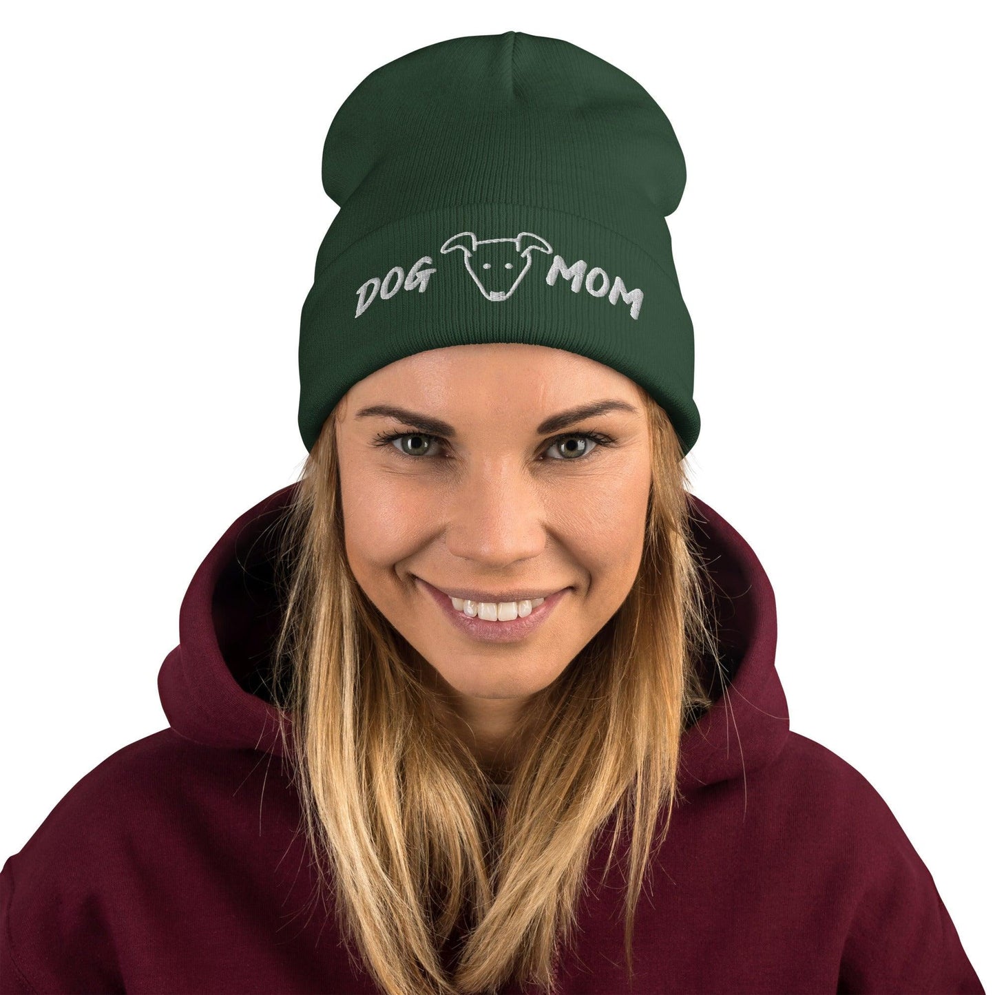 DOG MOM Embroidered Beanie