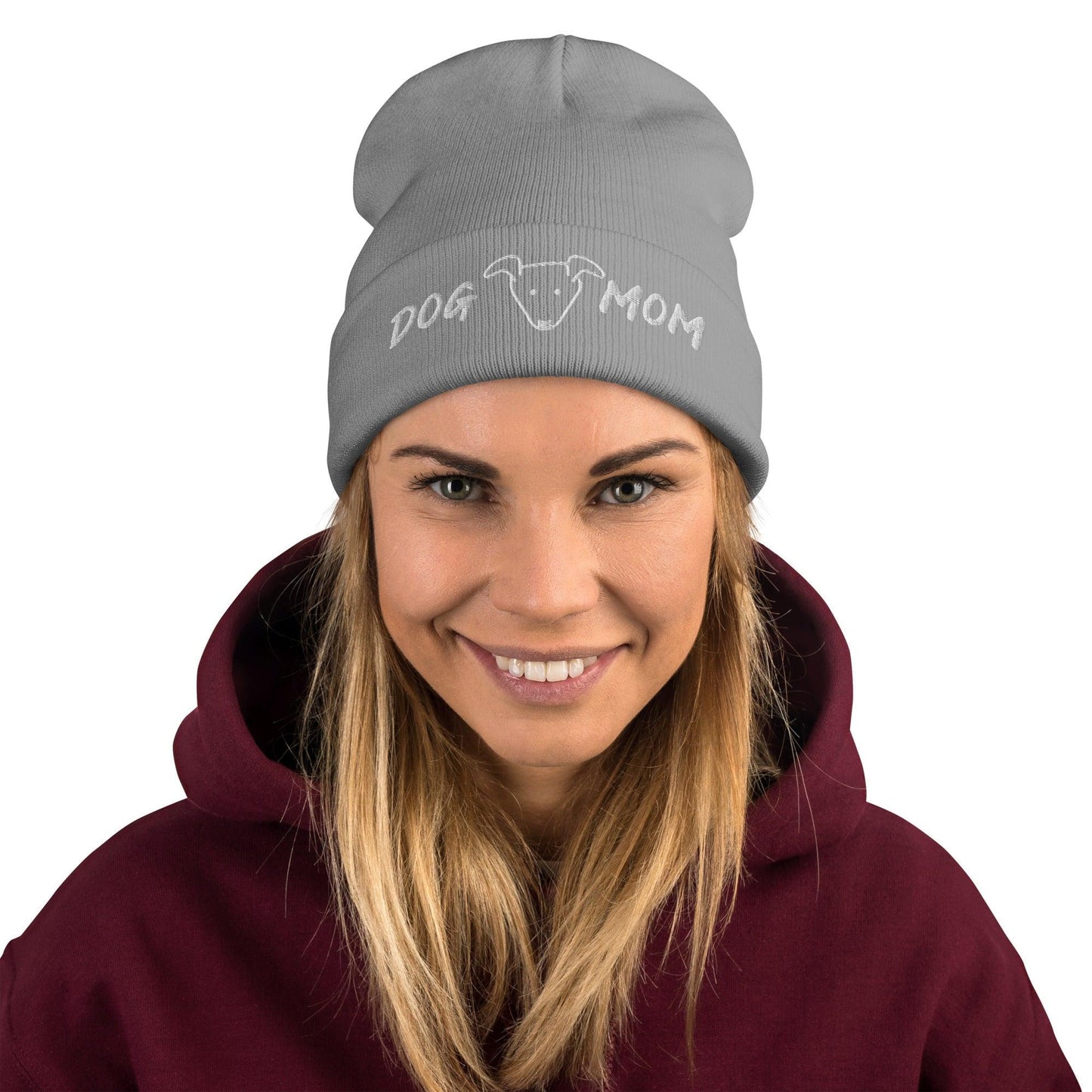 DOG MOM Embroidered Beanie