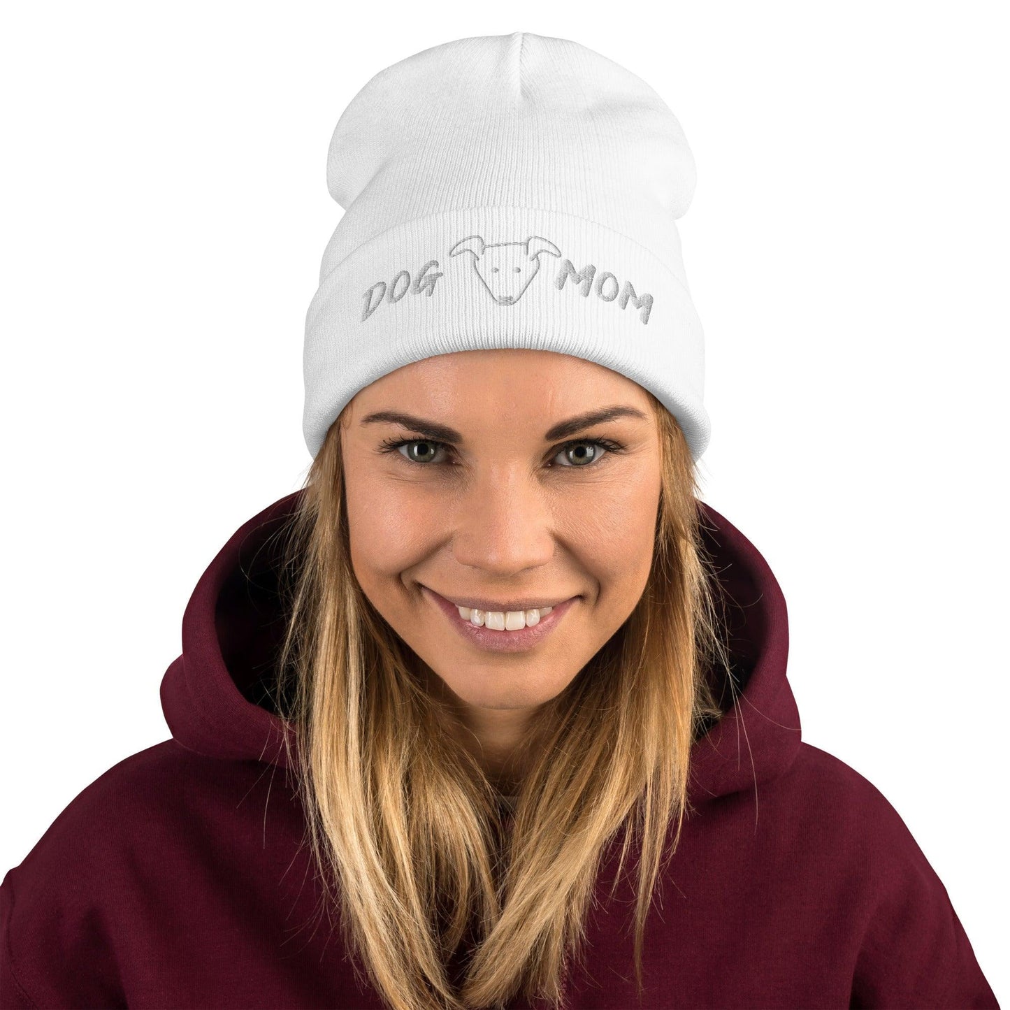 DOG MOM Embroidered Beanie