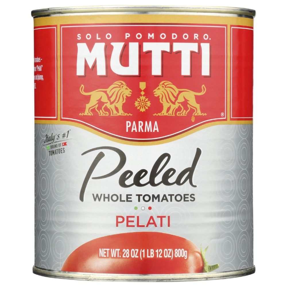 Mutti® Peeled Tomatoes - Whole 28 oz, Fleshy and Firm for Culinary Use
