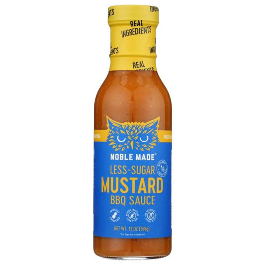 NOBLE MADE BY THE NEW PRIMAL: Less Sugar Mustard BBQ Sauce, 12 fo
