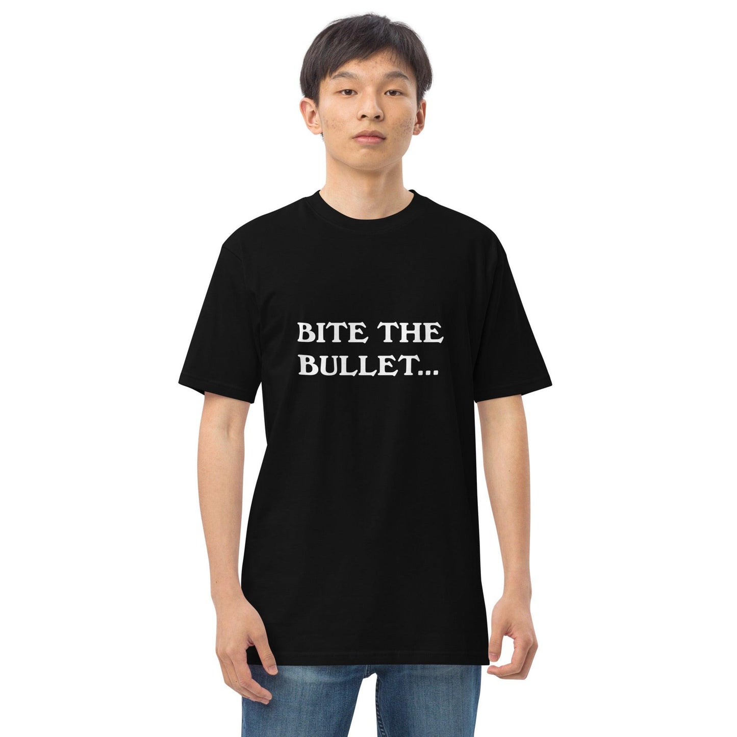 Men’s Bite The Bullet Front I'm Leaving You Premium Heavyweight Funny Rock T-Shirt