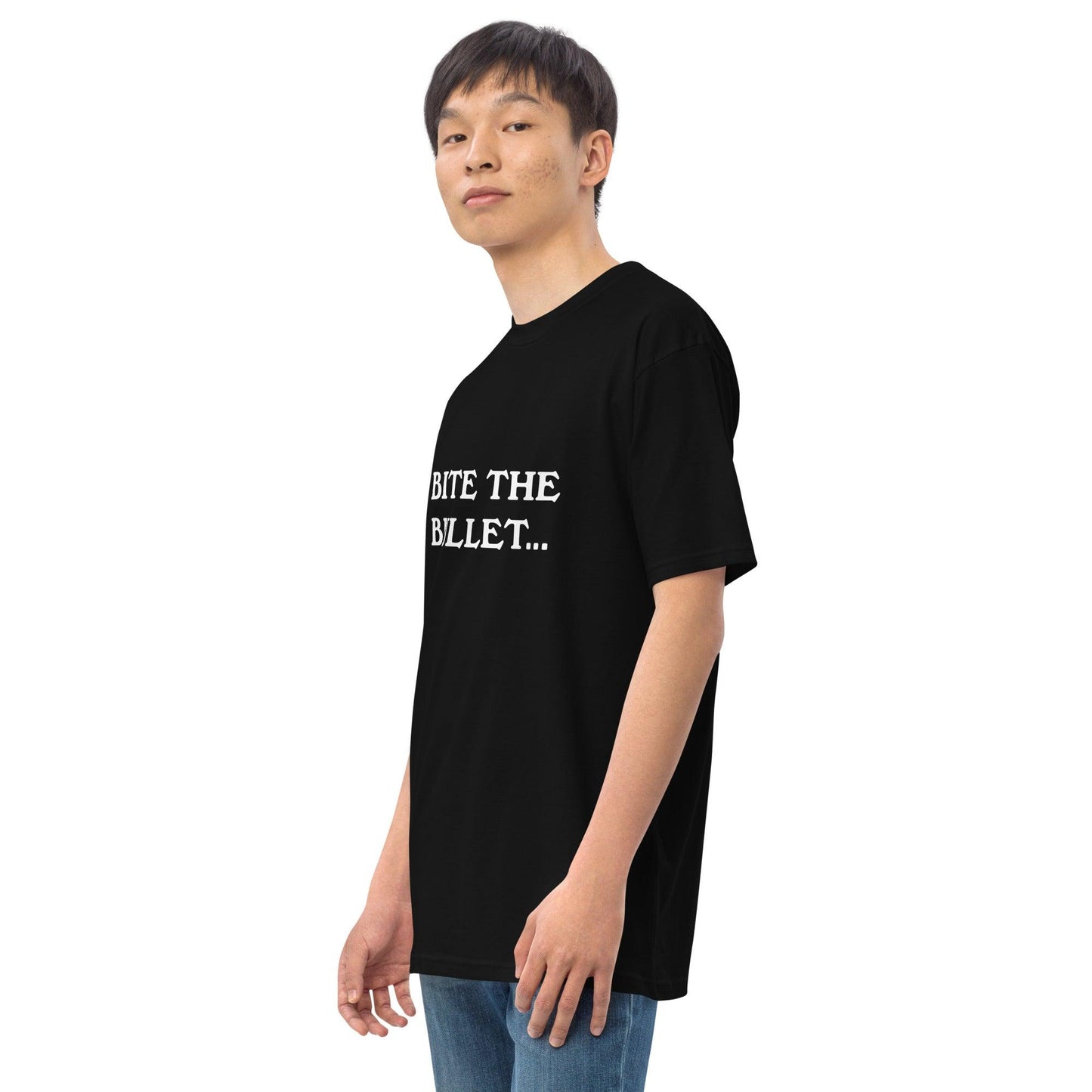 Men’s Bite The Bullet Front I'm Leaving You Premium Heavyweight Funny Rock T-Shirt