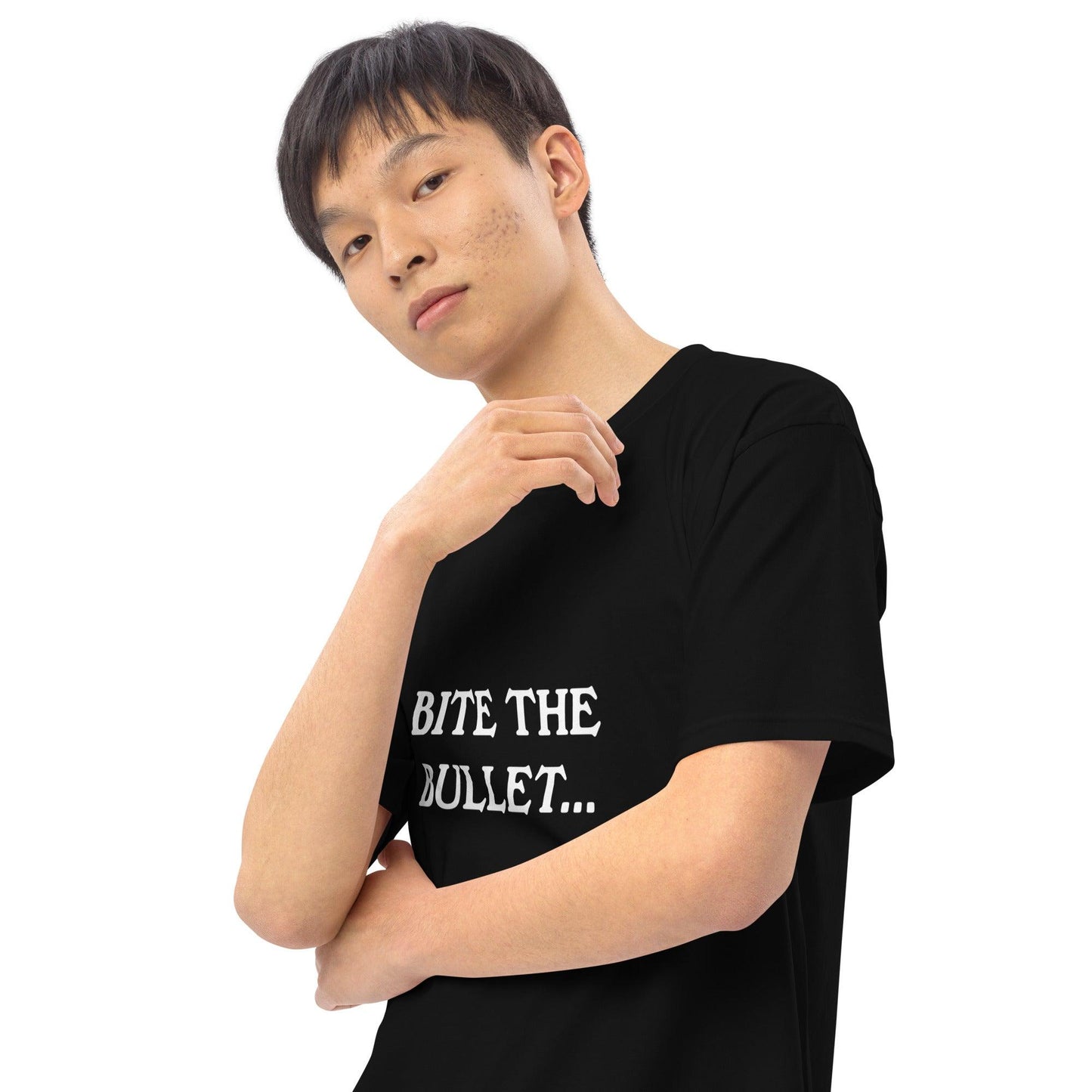 Men’s Bite The Bullet Front I'm Leaving You Premium Heavyweight Funny Rock T-Shirt