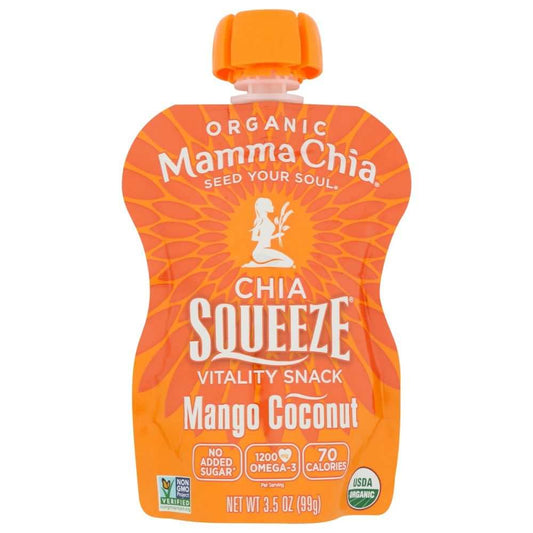 MAMMACHIA: Mango Coconut Organic Chia Squeeze - 3.5 oz for Vitality