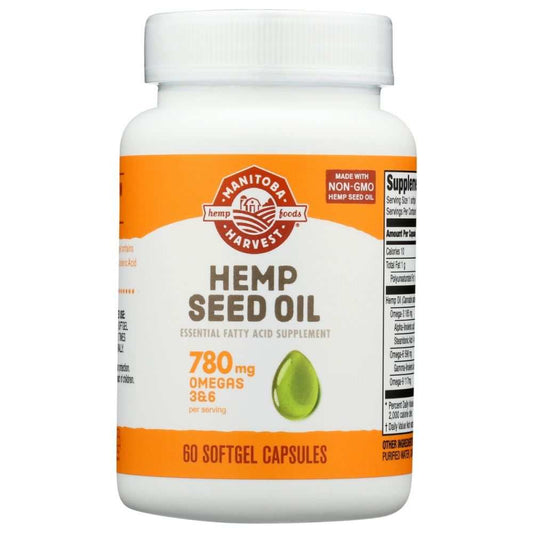 MANITOBA HARVEST: Hemp Seed Oil Softgels for Omega GLA Support | 60 sg