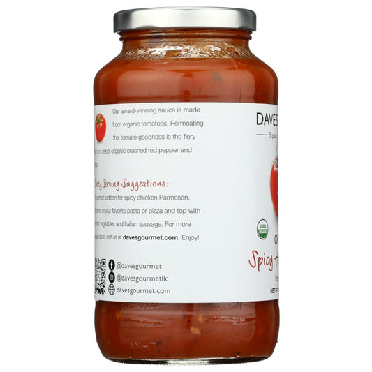DAVES GOURMET: Organic Spicy Heritage Red Pasta Sauce, 24 oz