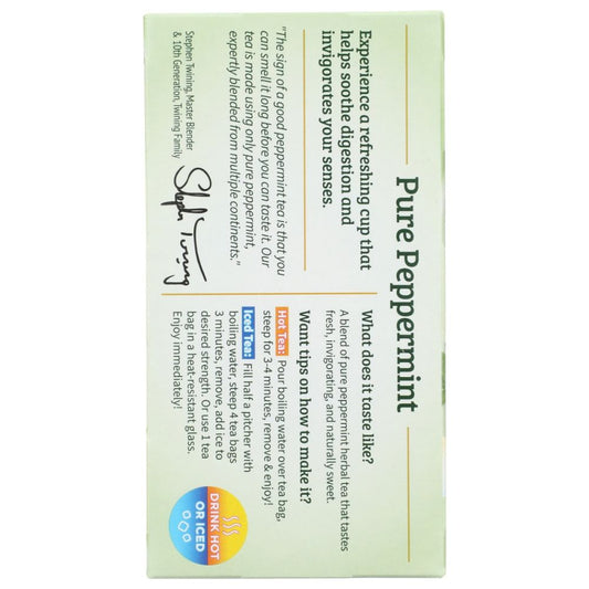 TWINING TEA: Pure Peppermint Herbal Tea, 20 bg