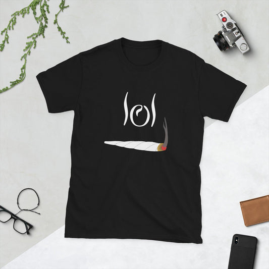 LOL Joint with Smoke Tendril Font Short-Sleeve Unisex T-Shirt