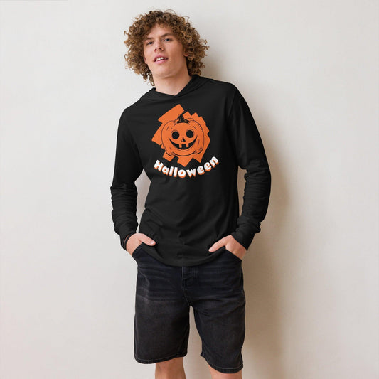 Halloween Jack-o-Lantern Hooded long-sleeve tee