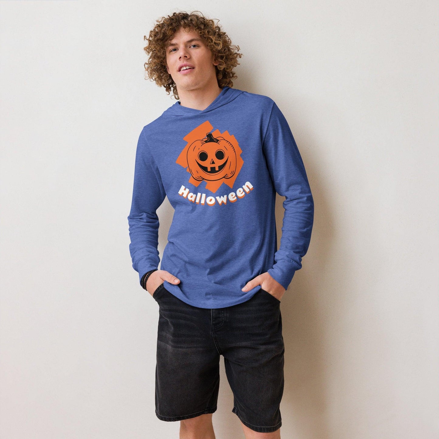 Halloween Jack-o-Lantern Hooded long-sleeve tee