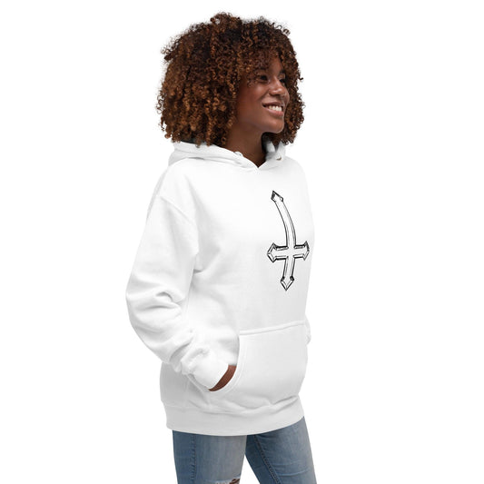 Upside Down Cross Sketch Unisex Hoodie