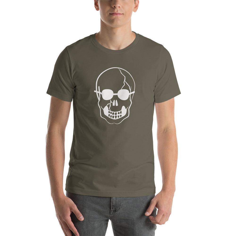 White Skull With Shades Unisex t-shirt